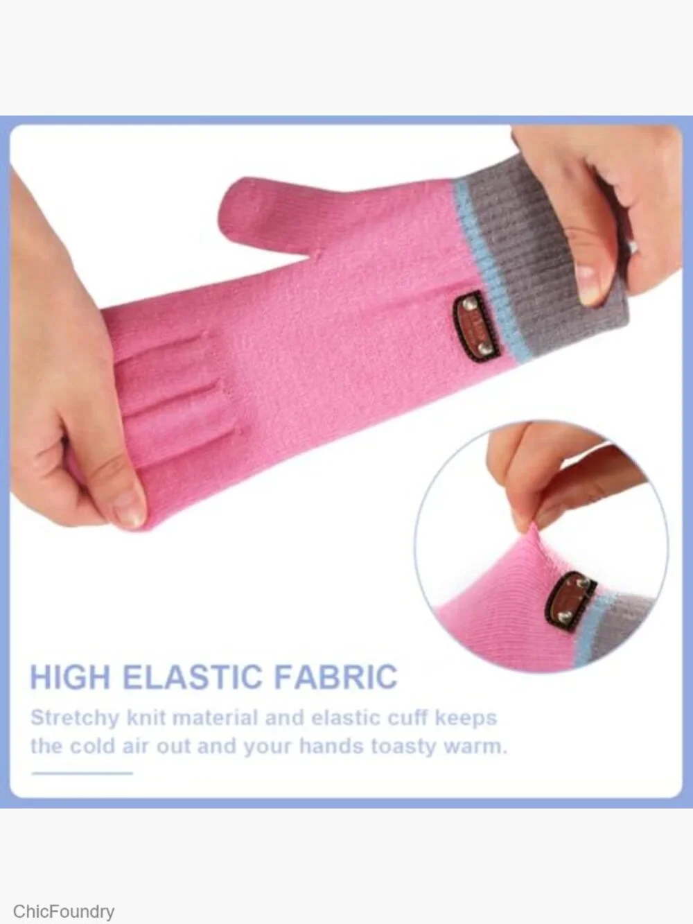 6 Pairs Kids Winter Gloves Stretchy Knitted Mittens Lined